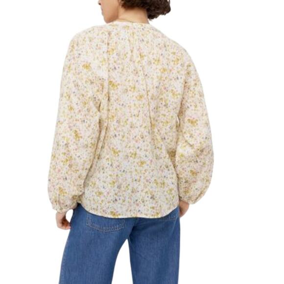 J. CREW Cotton-Voile Button-Front Top Women XL Soft Posies Cottage Fairy Preppy - Picture 4 of 14